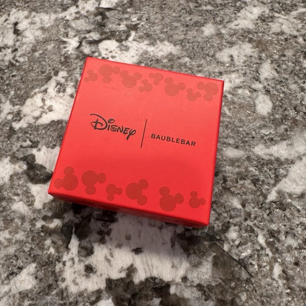 Disney X Baublebar Minnie Mouse Christmas Bow Red Sparkly Santa Hat Earrings New - Picture 3 of 5